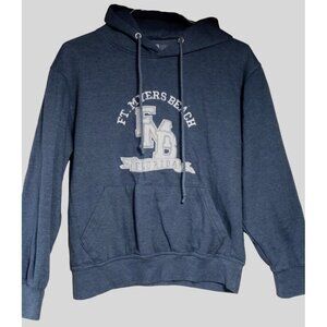 US Apparel Womens Ft. Myers Beach Florida Blue Hooded Sweatshirt Size Small